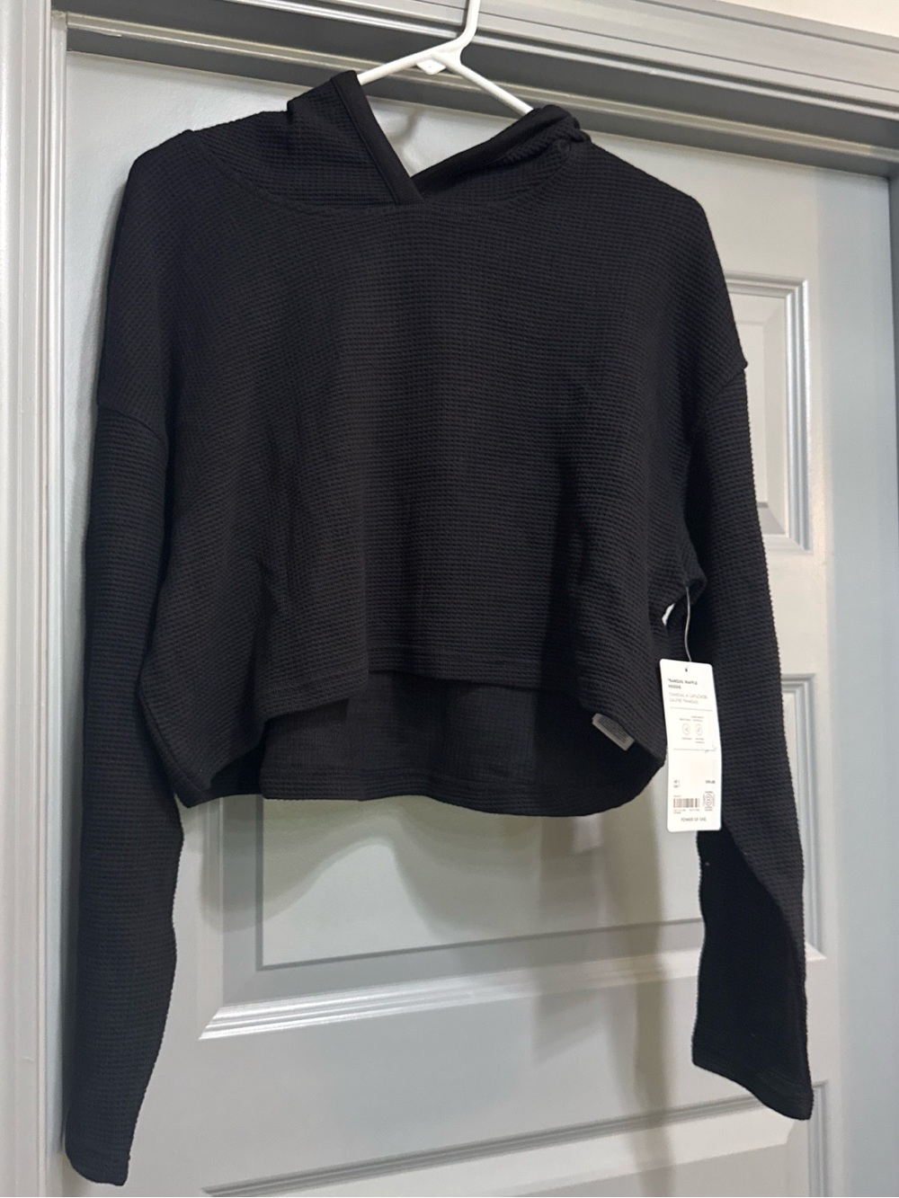 Athleta Tranquil Waffle Hoodie in Black